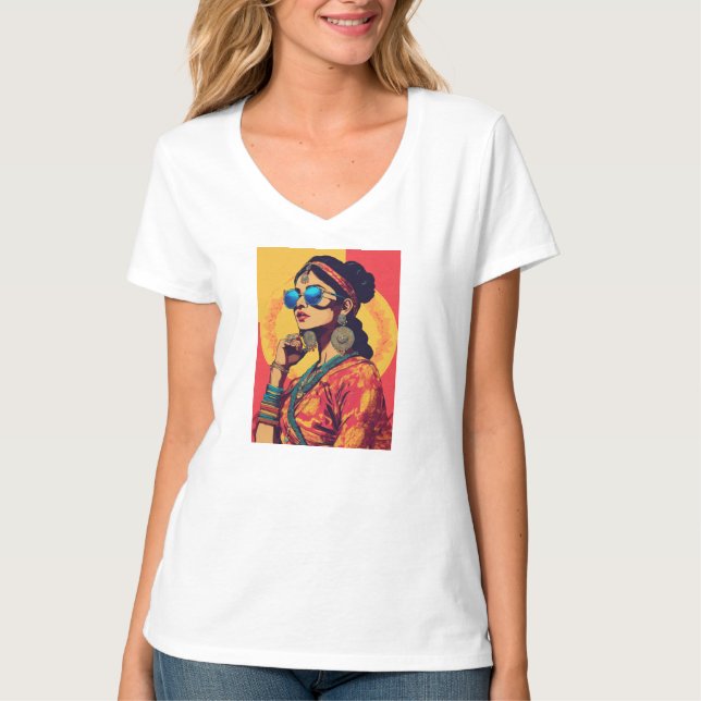 Ember Empress: Fierce Woman Apparel T Shirt (Framsida)