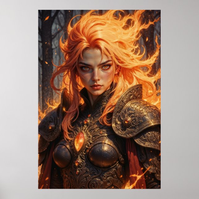 Ember Knight Fantasy Wall Art Poster (Framsidan)
