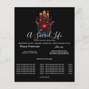 Ember Lotus Hamsa Hand Design Flygblad