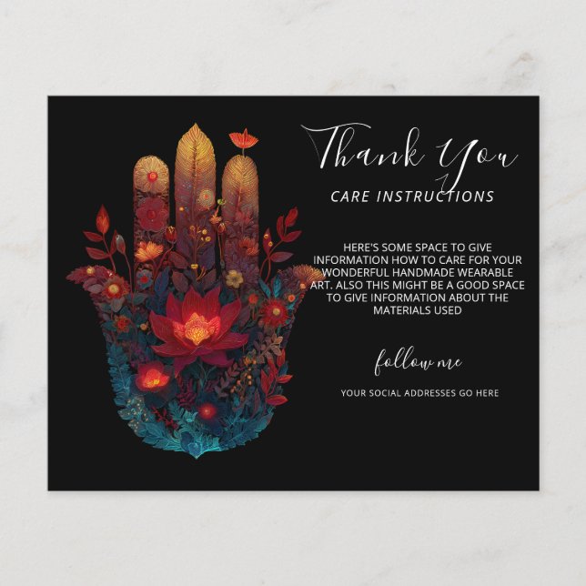 Ember Lotus | Hamsa Hand Design Flygblad (Framsidan)