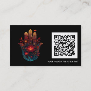 Ember Lotus Hamsa Hand Design Visitkort