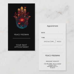Ember Lotus Hamsa Hand Design Visitkort