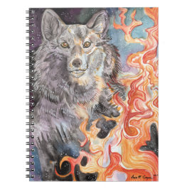 Ember Öga Varg Watercolor Anteckningsbok
