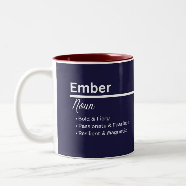 Ember Personalized Name Coffee Mug Två-Tonad Mugg (Vänster)