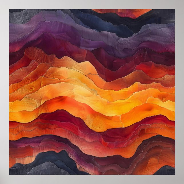 Ember Strata – Abstract Layers of Earth and Fire Poster (Framsidan)