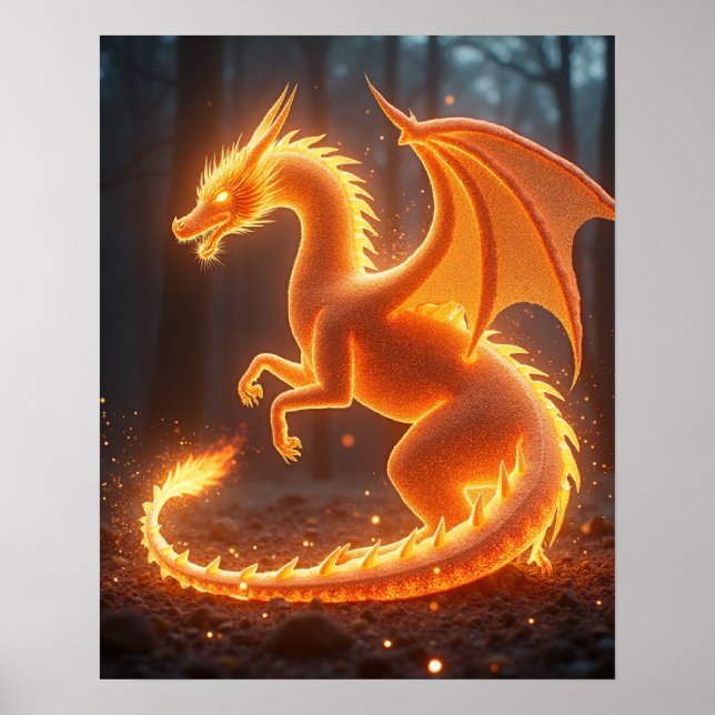 Embereart Fire Dragon Poster (Framsidan)