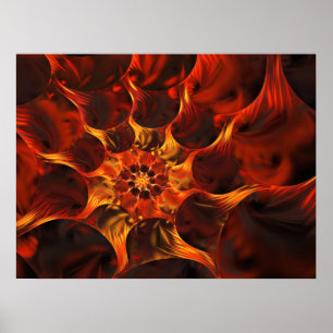 Embers Abstrakt Digital Fractal Art Poster