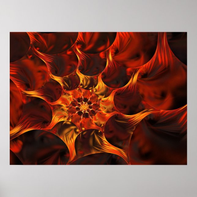 Embers Abstrakt Digital Fractal Art Poster (Framsidan)