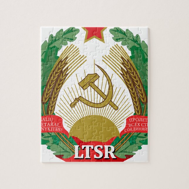 Emblem av den litauiska SSREN - Lietuvos TSR Pussel (Vertikal)