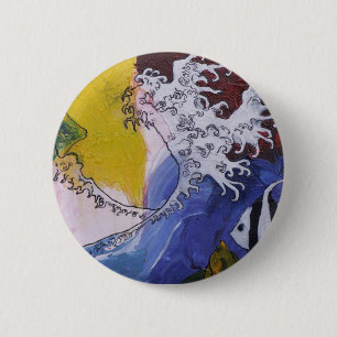 Emblem av en målning som inspireras av Hokusai Knapp