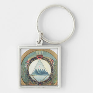 Emblem av federationen av Guatemala Fyrkantig Silverfärgad Nyckelring