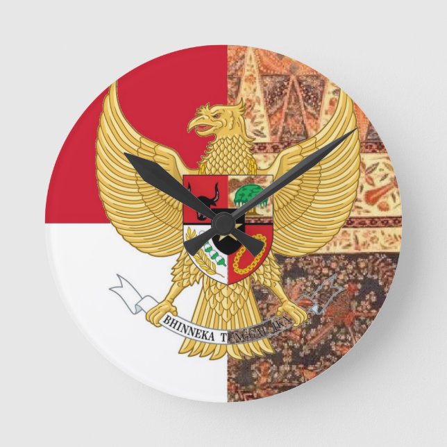 Emblem av Indonesien - den Garuda Pancasila Rund Klocka (Framsida)