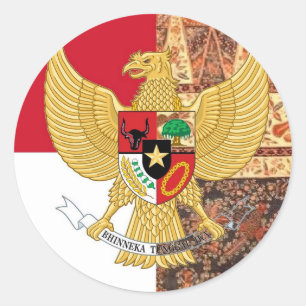 Emblem av Indonesien - den Garuda Pancasila Runt Klistermärke