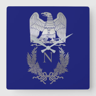 Emblem av Napoleon Bonaparte Fyrkantig Klocka