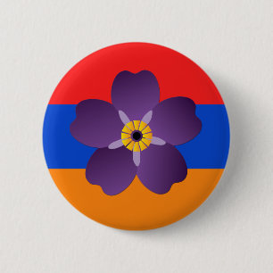Emblem & flagga för armeniskt folkmord hundraårs knapp