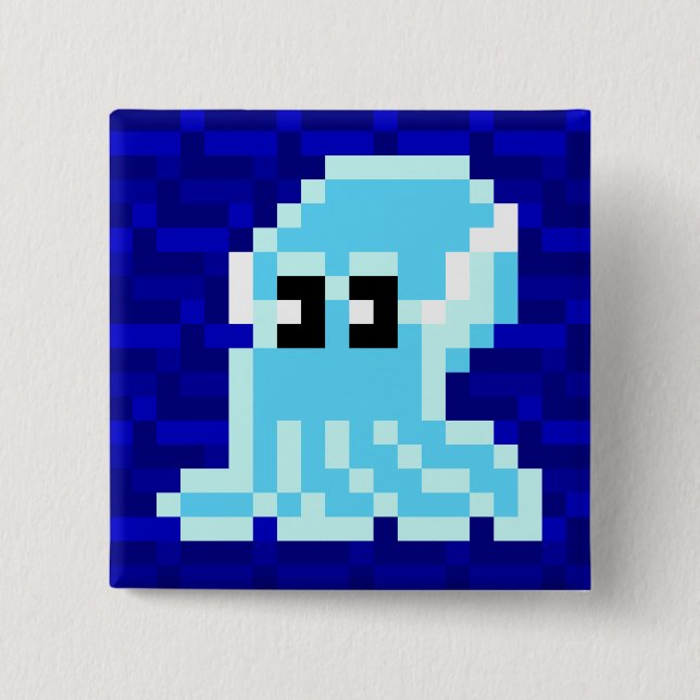 Emblem för bläckfisk för Cuttlekolhinkblått Knapp (Framsida)