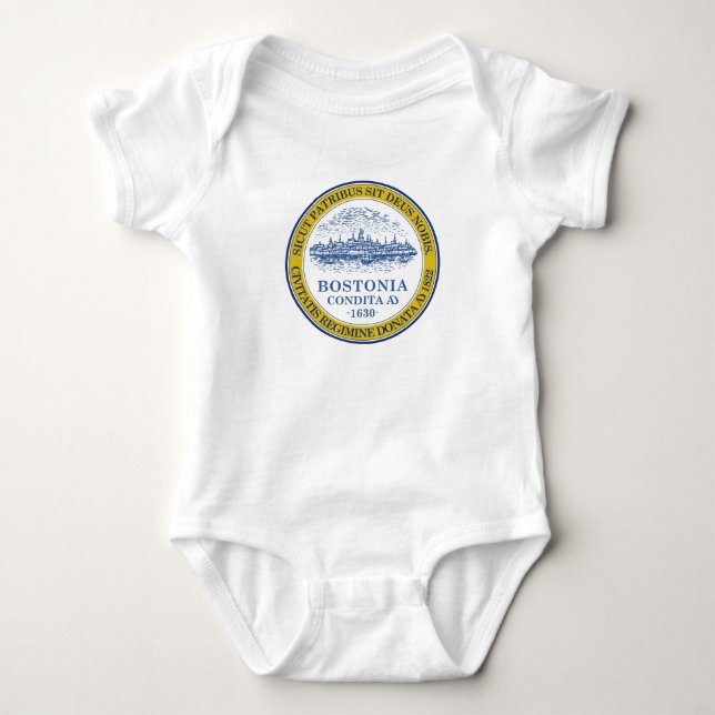 Emblem för Boston, Massachusetts Baby Bodysuit T Shirt (Framsida)