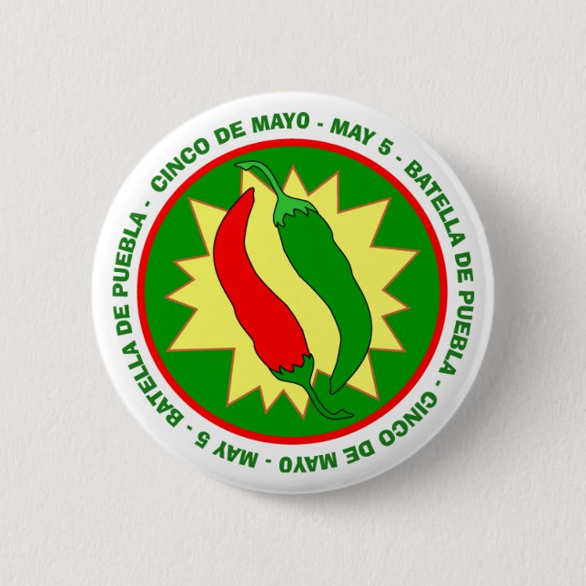 Emblem för Cinco de Mayo Chilipeppar Knapp (Framsida)