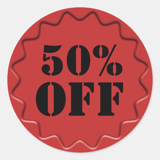 Emblem för detaljhandelrabattSale Runt Klistermärke (Framsida)