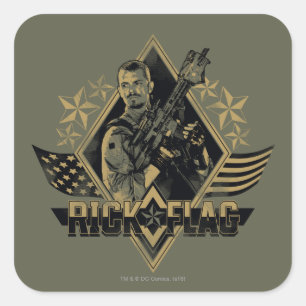 Emblem för flagga för stack för självmordSquad Fyrkantigt Klistermärke