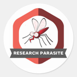 Emblem för forskningparasitklistermärke runt klistermärke