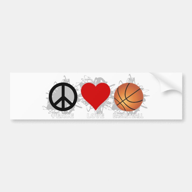 Emblem för fredkärlekbasket bildekal (Framsidan)