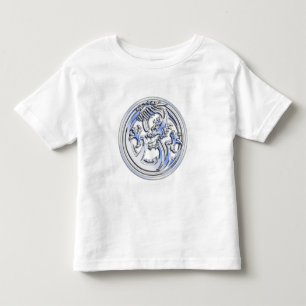 Emblem för kromstildrake på kolfibertryck tee