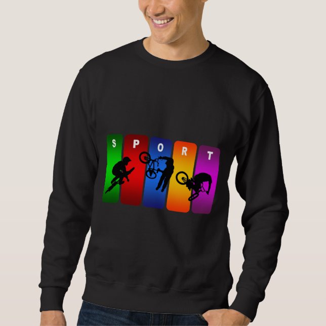 Emblem för multifärgad BMX Lång Ärmad Tröja (Framsida)