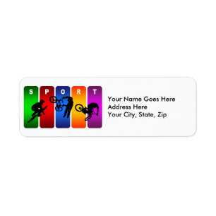 Emblem för multifärgad BMX Returadress Etikett