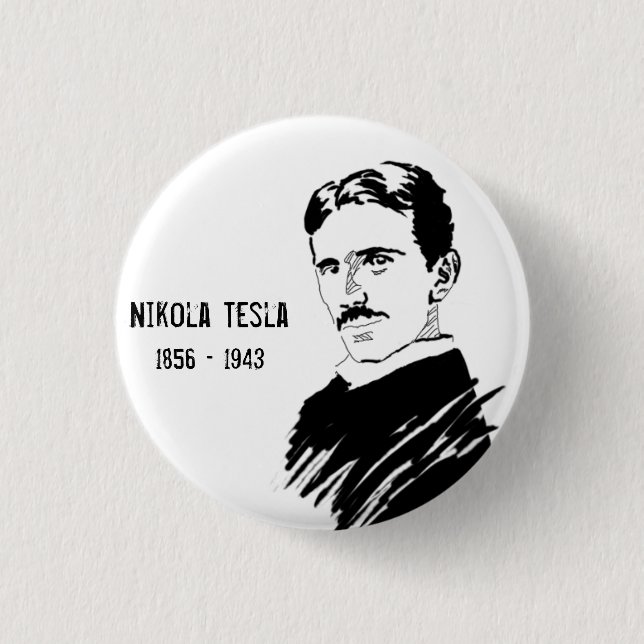 Emblem för Nikola Tesla snilleuppfinnare Knapp (Framsida)
