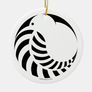 Emblem för NZ-kiwi-/silverFern Julgransprydnad Keramik