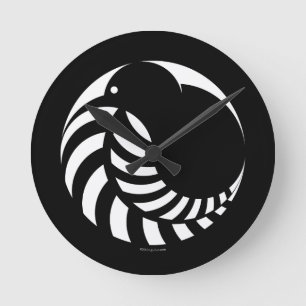 Emblem för NZ-kiwi-/silverFern Rund Klocka