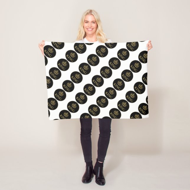 Emblem för Royalet kung och Krona Fleecefilt (På plats)