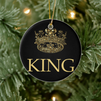 Emblem för Royalet kung och Krona Julgransprydnad Keramik