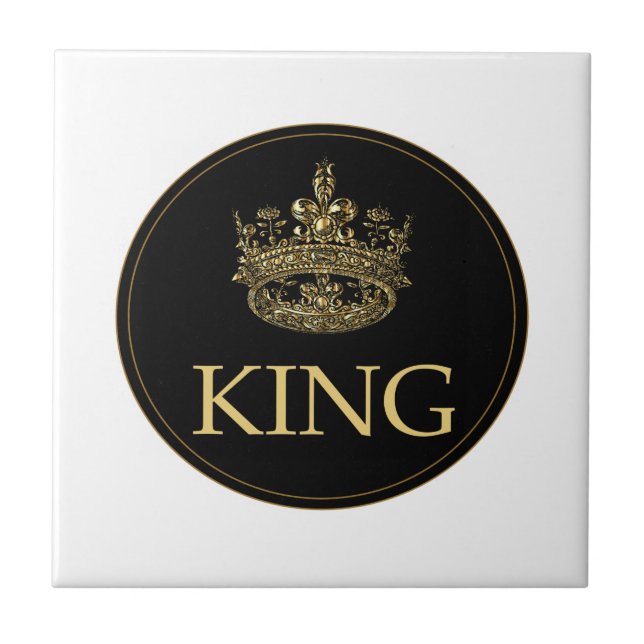 Emblem för Royalet kung och Krona Kakelplatta (Framsidan)