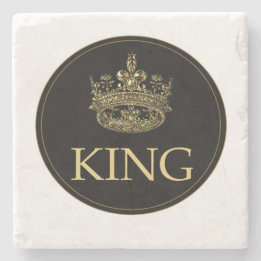 Emblem för Royalet kung och Krona Stenunderlägg