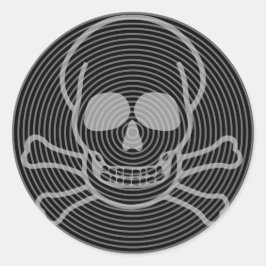 Emblem för Skull och korsben Runt Klistermärke