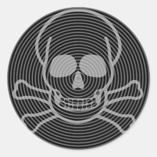Emblem för Skull och korsben Runt Klistermärke