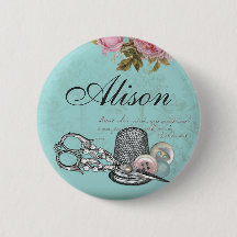 Emblem för sömnadtemanamn knäppas