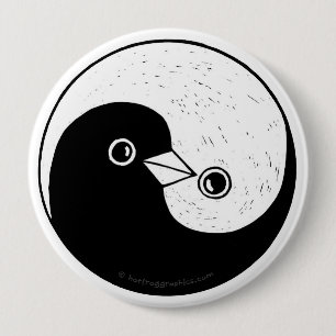 Emblem för Yin Yang duvaharmoni Knapp
