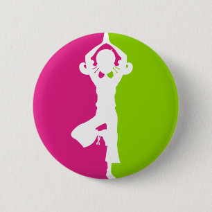 Emblem för YogaflickaSilhouette Knapp