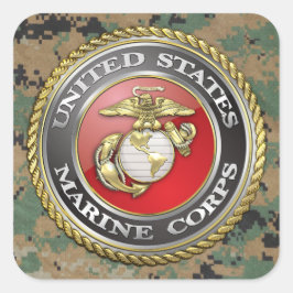 Emblem från USA:s marinkår (USMC) [3D] Fyrkantigt Klistermärke