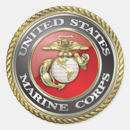 Emblem från USA:s marinkår (USMC) [3D] Runt Klistermärke