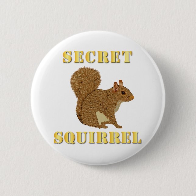 Emblem - Hemlig ekorre med text Knapp (Framsida)