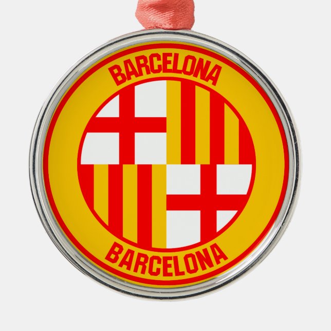 Emblem i Barcelonarundan Julgransprydnad Metall (Framsidan)