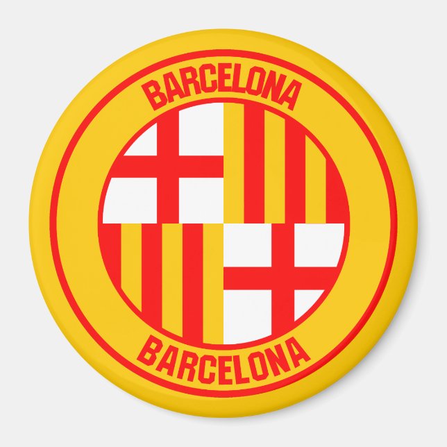 Emblem i Barcelonarundan Magnet (Framsidan)