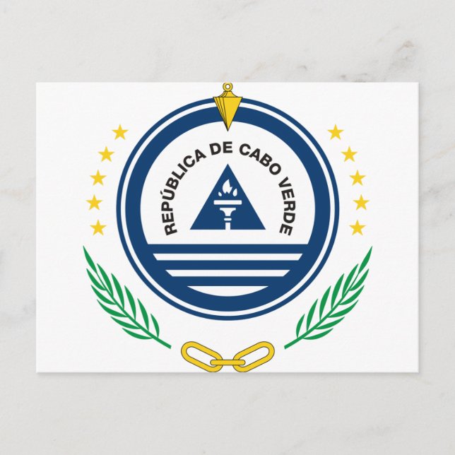 Emblem i Kap Verde Brasão de armas de Cabo Verde Vykort (Framsida)