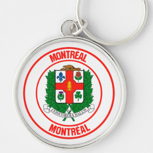 Emblem i Montrealrundan Rund Silverfärgad Nyckelring