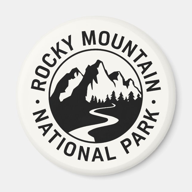 Emblem i nationalparken Rocky Mountain Magnet (Framsidan)