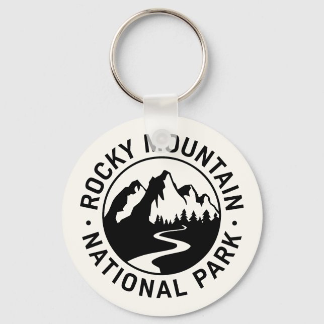 Emblem i nationalparken Rocky Mountain Nyckelring (Framsida)